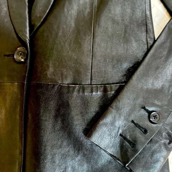 Vince Genuine Leather Blazer - Picture 6 of 16